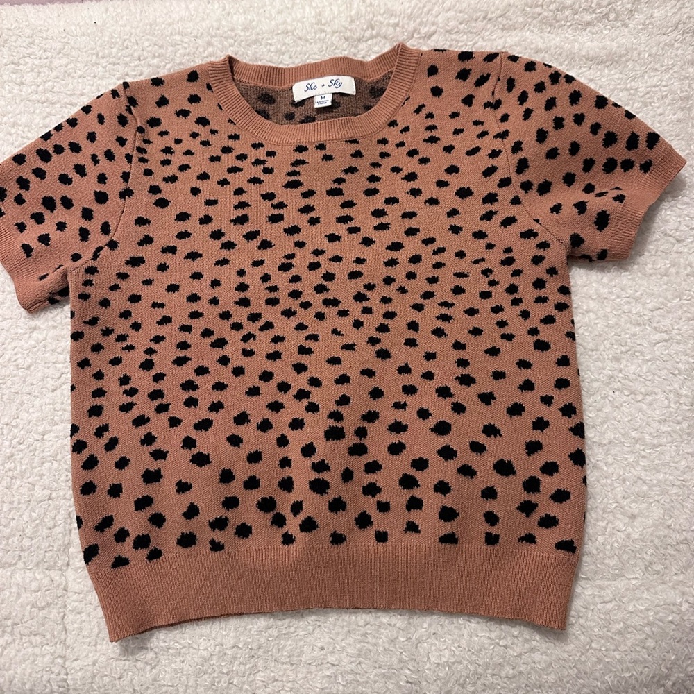She + Sky Leopard Top